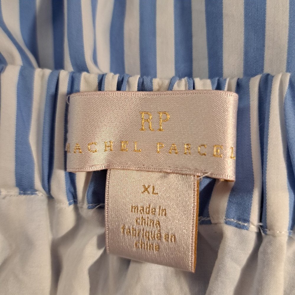 Rachel Parcell Blue & White Stripe Belted Stretch Cotton Tier Layer Skirt XL - Picture 6 of 6